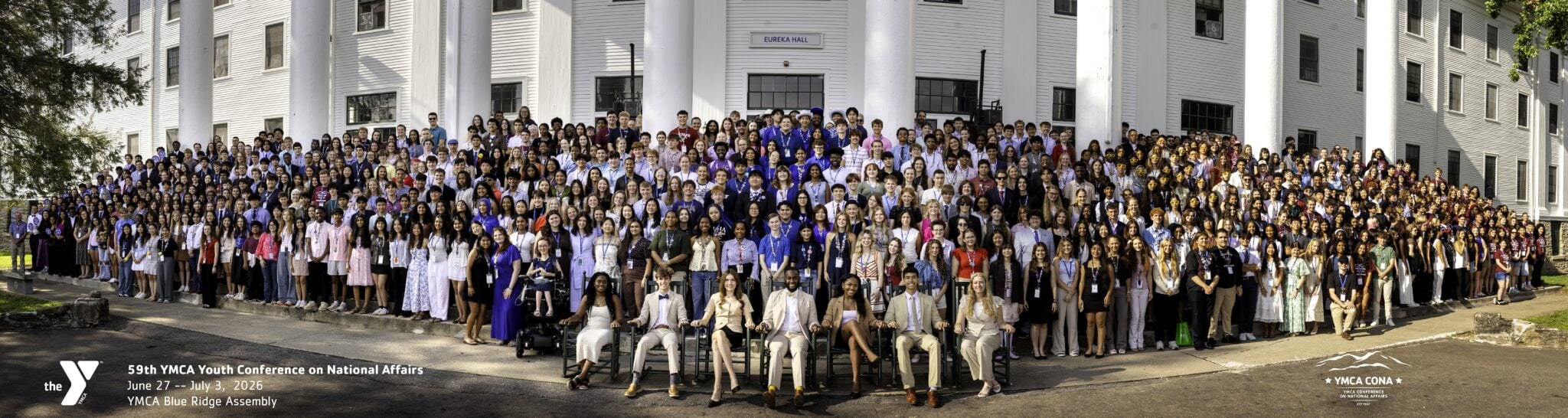 59th YMCA Youth Conference on National Affairs group photo, June 27 – July 3, 2026, YMCA Blue Ridge Assembly
